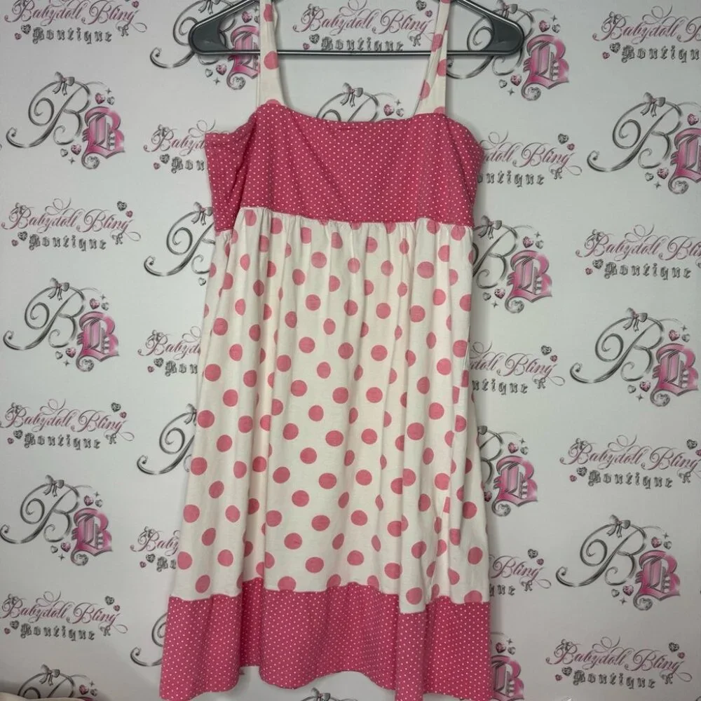 Vanessa dress secret garden polka dot dotted pink white sparkly silver writing - Picture 6 of 12